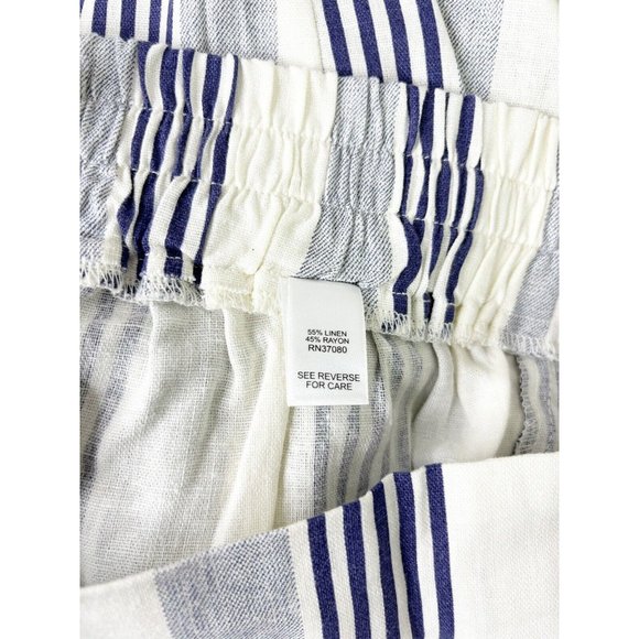 C EST 1946 Sz 18/20 Striped Wide Leg Belted Pants Linen/Rayon Blue White NWT - Picture 10 of 10